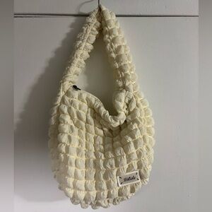 NWOT Listicle Cream Textured Puff Women's Bag